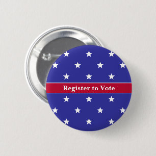 Registreer om te stemmen Red White en Blue Star Pa Ronde Button 5,7 Cm