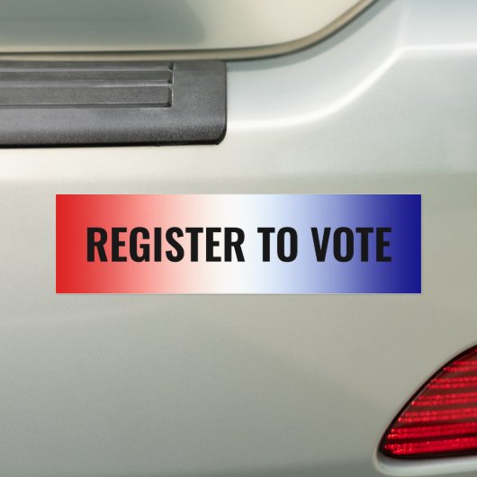 Registreer om te stemmen rood wit blauw gradiënt m bumpersticker (Op auto)