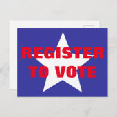 Registreer om te stemmen Rood Wit en Blauw One Sta Briefkaart (Voorkant / Achterkant)