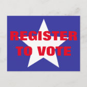 Registreer om te stemmen Rood Wit en Blauw One Sta Briefkaart (Voorkant)
