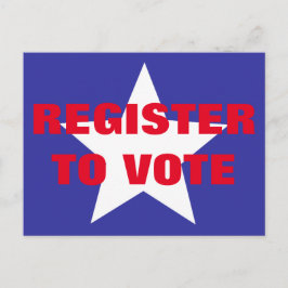 Registreer om te stemmen Rood Wit en Blauw One Sta Briefkaart