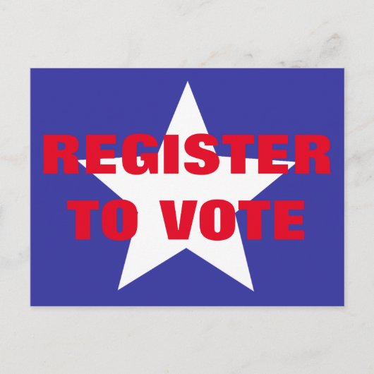 Registreer om te stemmen Rood Wit en Blauw One Sta Briefkaart (Voorkant)