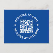 Registreer om te stemmen scannable aangepaste QR C Briefkaart (Voorkant)
