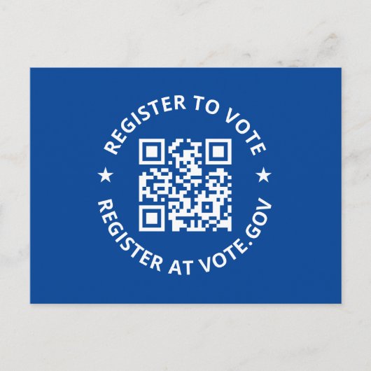 Registreer om te stemmen scannable aangepaste QR C Briefkaart (Voorkant)