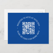 Registreer om te stemmen scannable QR Code custom  Briefkaart (Voorkant / Achterkant)