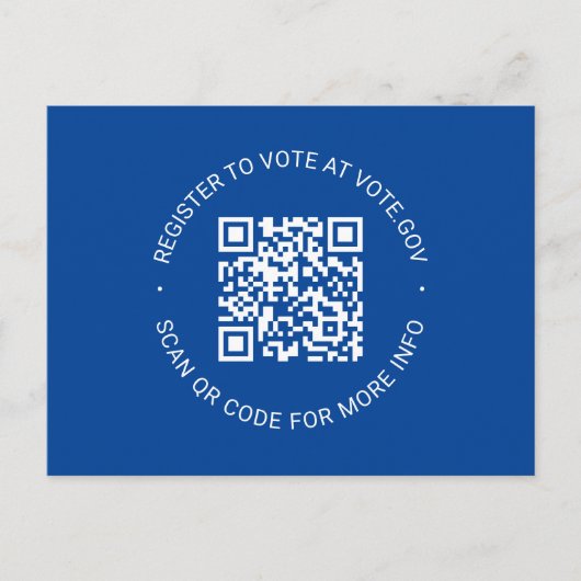Registreer om te stemmen scannable QR Code custom  Briefkaart (Voorkant)