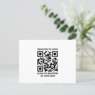 Registreer om te stemmen scannable QR Code custom  Briefkaart