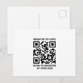 Registreer om te stemmen scannable QR Code custom Briefkaart (Voorkant / Achterkant)