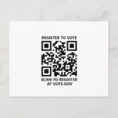 Registreer om te stemmen scannable QR Code custom Briefkaart (Voorkant)