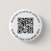 Registreer om te stemmen scannable QR Code custom Ronde Button 3,2 Cm (Voorkant)