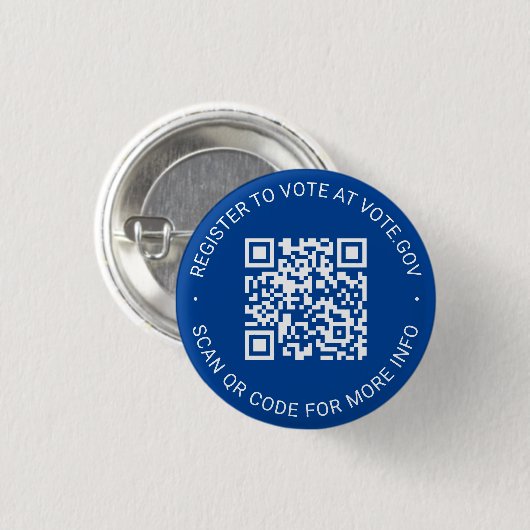 Registreer om te stemmen scannable QR Code custom Ronde Button 3,2 Cm (Voorkant /achterkant)