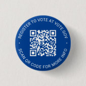 Registreer om te stemmen scannable QR Code custom Ronde Button 3,2 Cm (Voorkant)