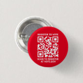 Registreer om te stemmen scannable QR Code custom Ronde Button 3,2 Cm (Voorkant /achterkant)