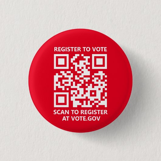 Registreer om te stemmen scannable QR Code custom Ronde Button 3,2 Cm (Voorkant)