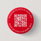 Registreer om te stemmen scannable QR Code custom  Ronde Button 3,2 Cm (Voorkant)