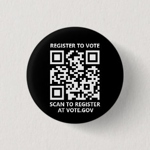 Registreer om te stemmen scannable QR Code custom Ronde Button 3,2 Cm