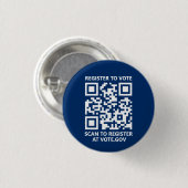 Registreer om te stemmen scannable QR Code custom  Ronde Button 3,2 Cm (Voorkant /achterkant)
