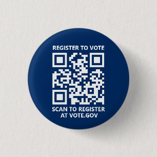 Registreer om te stemmen scannable QR Code custom Ronde Button 3,2 Cm