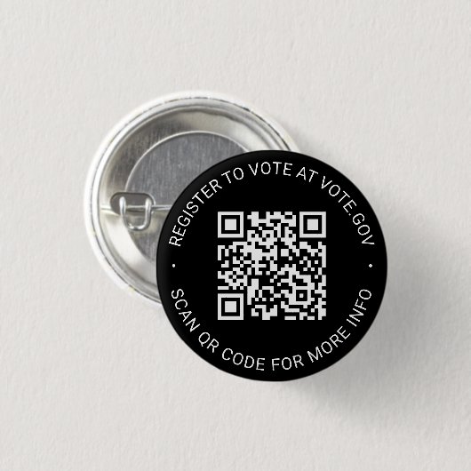 Registreer om te stemmen scannable QR Code custom Ronde Button 3,2 Cm (Voorkant /achterkant)