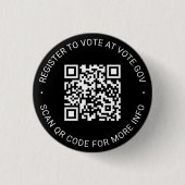 Registreer om te stemmen scannable QR Code custom Ronde Button 3,2 Cm (Voorkant)