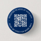 Registreer om te stemmen scannable QR Code custom  Ronde Button 3,2 Cm (Voorkant)