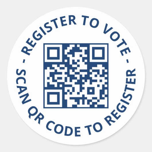 Registreer om te stemmen scannable QR Code marine  Ronde Sticker (Voorkant)