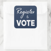 Registreer om te stemmen, stijlvolle witte typogra vierkante sticker (Tas)