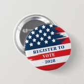Registreer om te Stemmen VS Vlag Knop Ronde Button 5,7 Cm (Voorkant /achterkant)