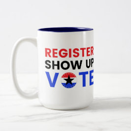 Registreer Show Up Vote 2024 Verenigde Staten Verk Tweekleurige Koffiemok