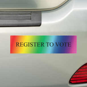 Registreer voor elegante typografie Rainbow Pride Bumpersticker