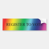 Registreer voor elegante typografie Rainbow Pride Bumpersticker (Voorkant)