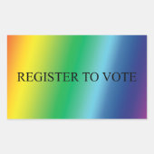 Registreer voor elegante typografie Rainbow Pride Rechthoekige Sticker (Voorkant)