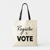 Registreren om te stemmen – moderne zwarte typogra tote bag (Achterkant)