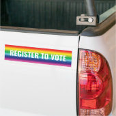 Registreren om te stemmen Typografie Rainbow Gradi Bumpersticker (Op Truck)