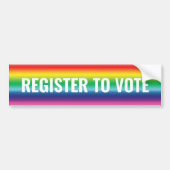 Registreren om te stemmen Typografie Rainbow Gradi Bumpersticker (Voorkant)