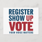 Registreren Show omhoog Stemmen Uw stem is belangr Briefkaart (Voorkant)