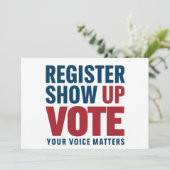 Registreren Show omhoog Stemmen Uw stem is belangr Kaart (Staand voorkant)