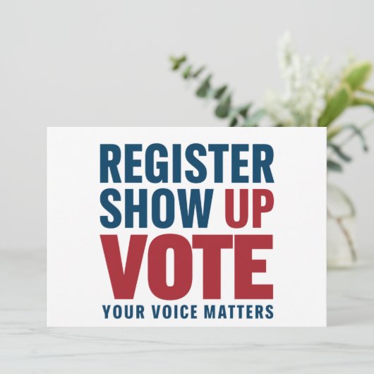Registreren Show omhoog Stemmen Uw stem is belangr Kaart (Staand voorkant)