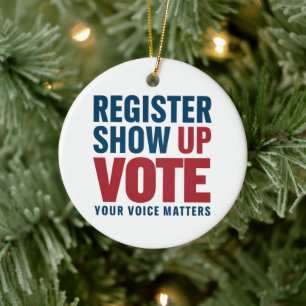 Registreren Show omhoog Stemmen Uw stem is belangr Keramisch Ornament