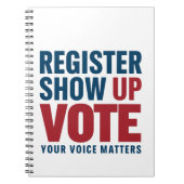 Registreren Show omhoog Stemmen Uw stem is belangr Notitieboek (Voorkant)