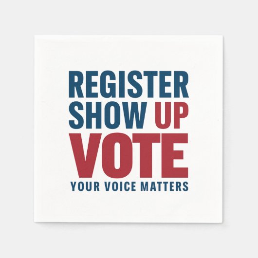 Registreren Show omhoog Stemmen Uw stem is belangr Servet (Voorkant)