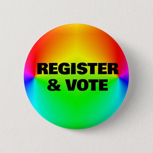 REGISTREREN & STEMMEN (bewerk tekst) Ronde Button 5,7 Cm (Voorkant)