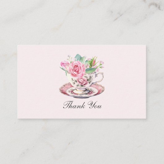 Registry en QR Code  Floral Tea Cup Informatiekaartje (Achterkant)