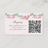 Registry en QR Code  Floral Tea Cup Informatiekaartje (Voorkant)