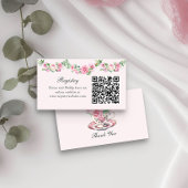 Registry en QR Code  Floral Tea Cup Informatiekaartje
