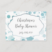 Registry Insert Kaart, Blue Stippen Boy Baby showe Informatiekaartje (Achterkant)