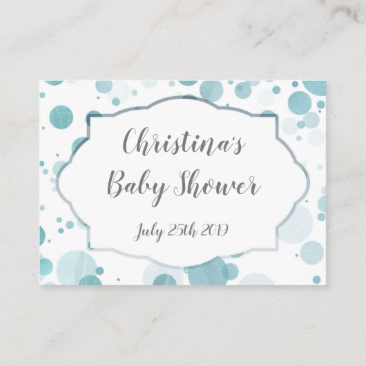 Registry Insert Kaart, Blue Stippen Boy Baby showe Informatiekaartje (Achterkant)