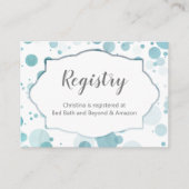 Registry Insert Kaart, Blue Stippen Boy Baby showe Informatiekaartje (Voorkant)