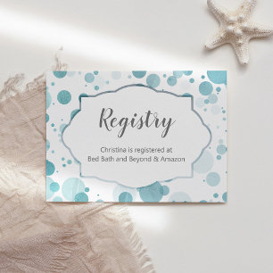 Registry Insert Kaart, Blue Stippen Boy Baby showe Informatiekaartje
