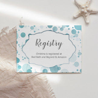 Registry Insert Kaart, Blue Stippen Boy Baby showe Informatiekaartje